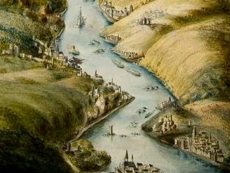 1775-								Elisabeth von Adlerflycht - La valle del Reno da Bingen a Coblenza (1811), Museo storico di Francoforte